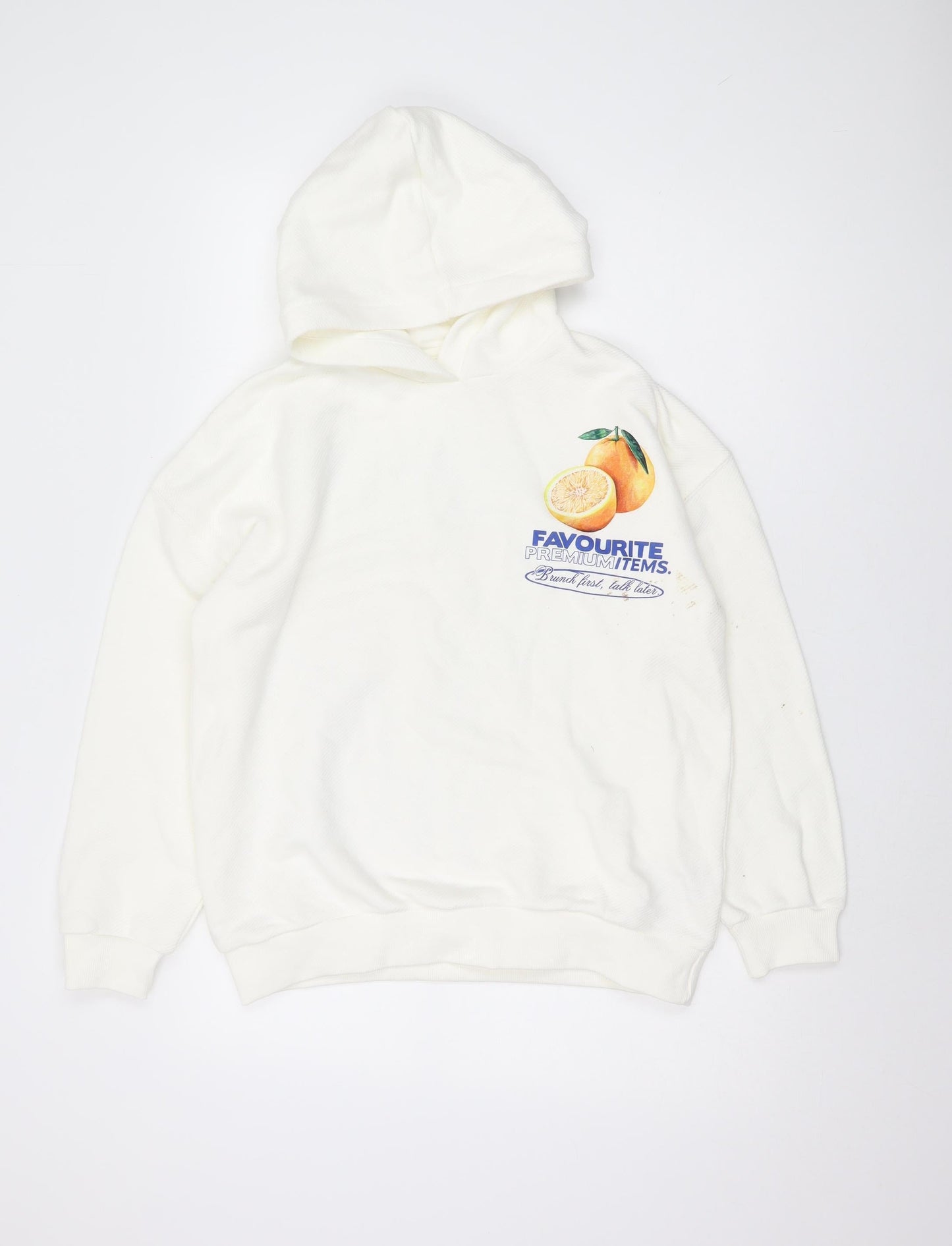 Marks and Spencer Boys White Pullover Hoodie 13-14 Years