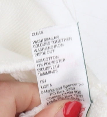Marks and Spencer Boys White Pullover Hoodie 13-14 Years