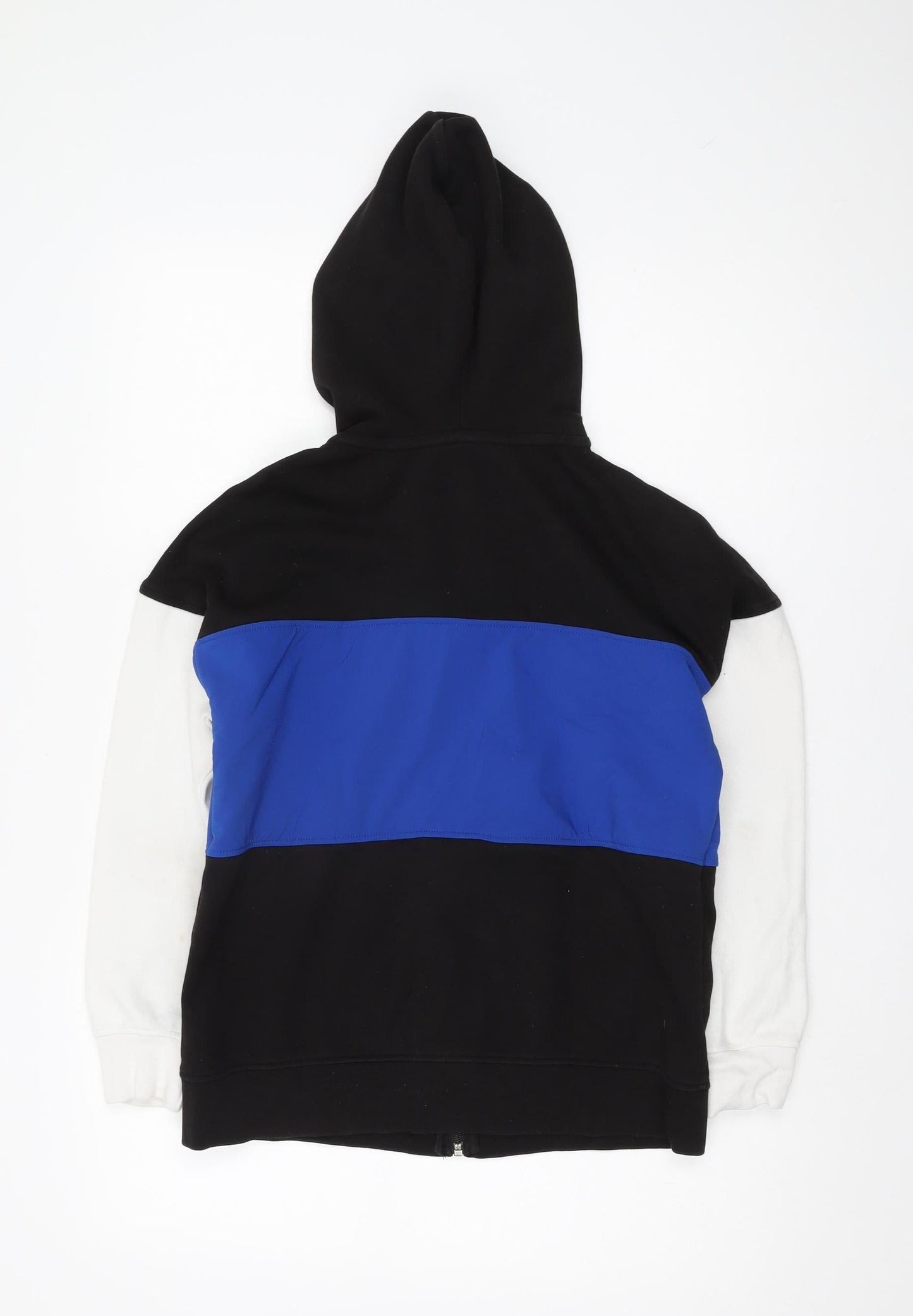 Zara Boys Black Full Zip Colourblock Hoodie, Size 11-12 Years