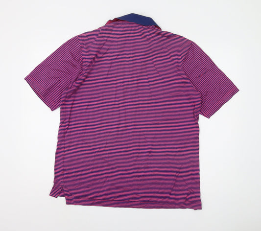 Fairway & Greene Men's Purple Striped Polo Shirt M