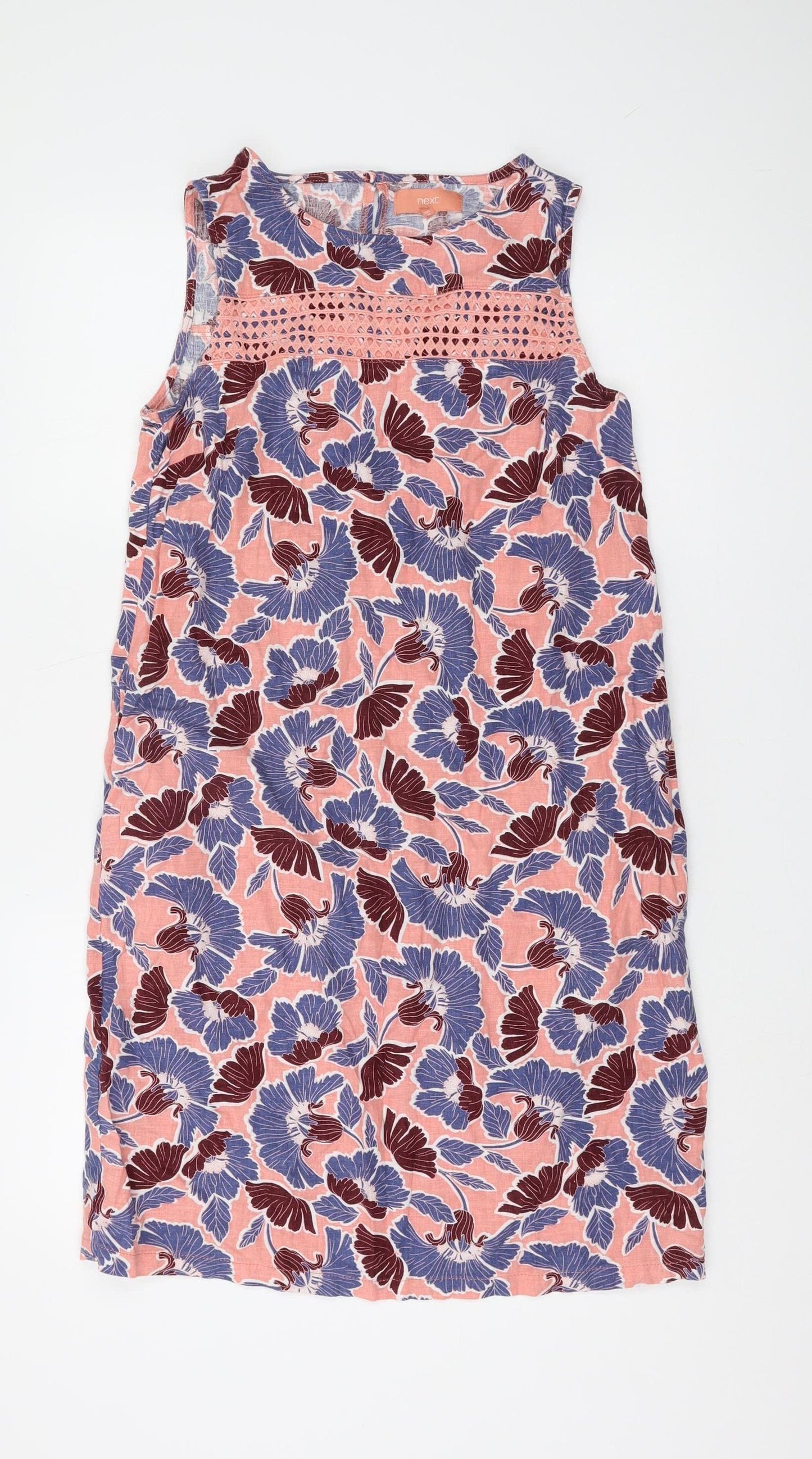 Next Women's Multicoloured Sleeveless Floral Dress Size 10
