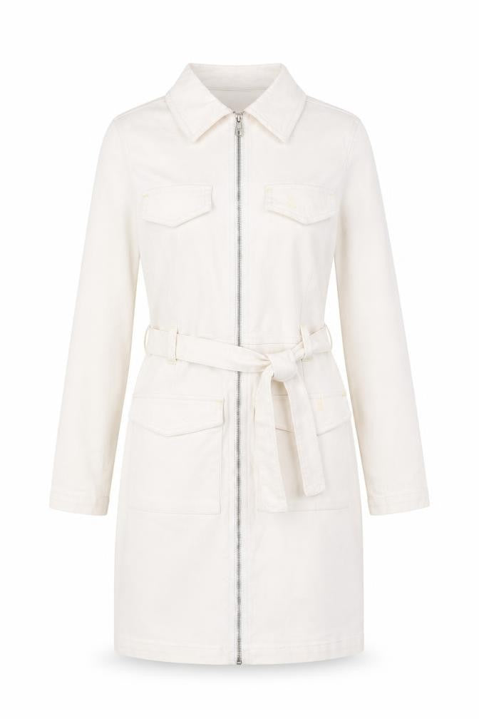 Parisian Women's White Shirt Dress, Size 10, Collared Casual