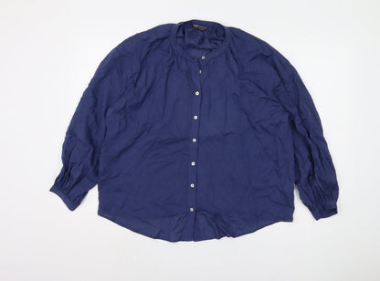Womens UK Size 12 Marks and Spencer Blue Basic Blouse