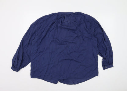 Womens UK Size 12 Marks and Spencer Blue Basic Blouse
