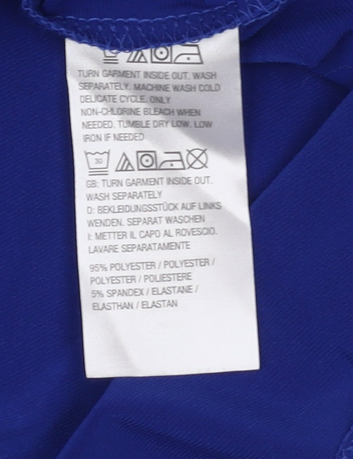 Wuli: Luu Women's Blue Long Sleeve Button-Up Shirt