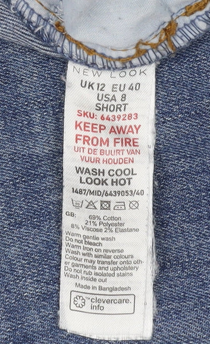 New Look Women's Blue Size 12 Short Denim Jeans