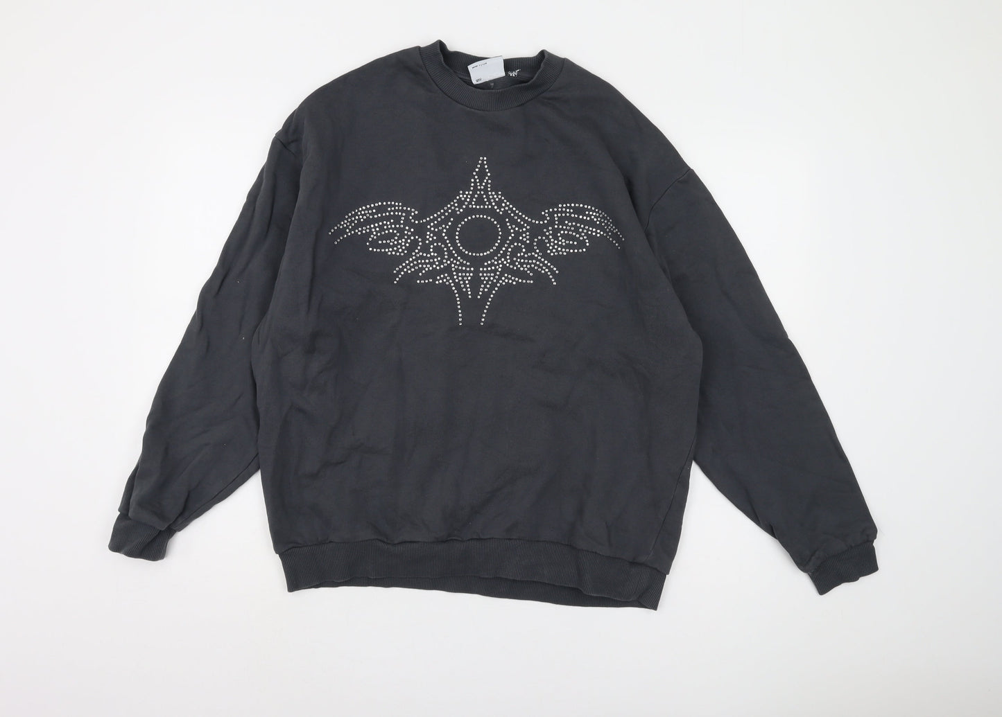 Mens UK Size M ASOS DESIGN Black Pullover Sweatshirt