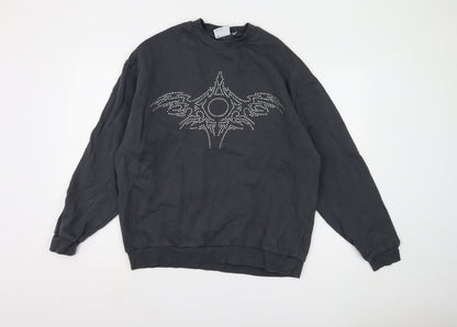 Mens UK Size M ASOS DESIGN Black Pullover Sweatshirt