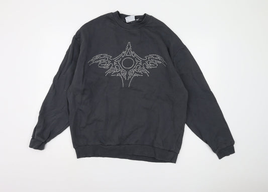 Mens UK Size M ASOS DESIGN Black Pullover Sweatshirt