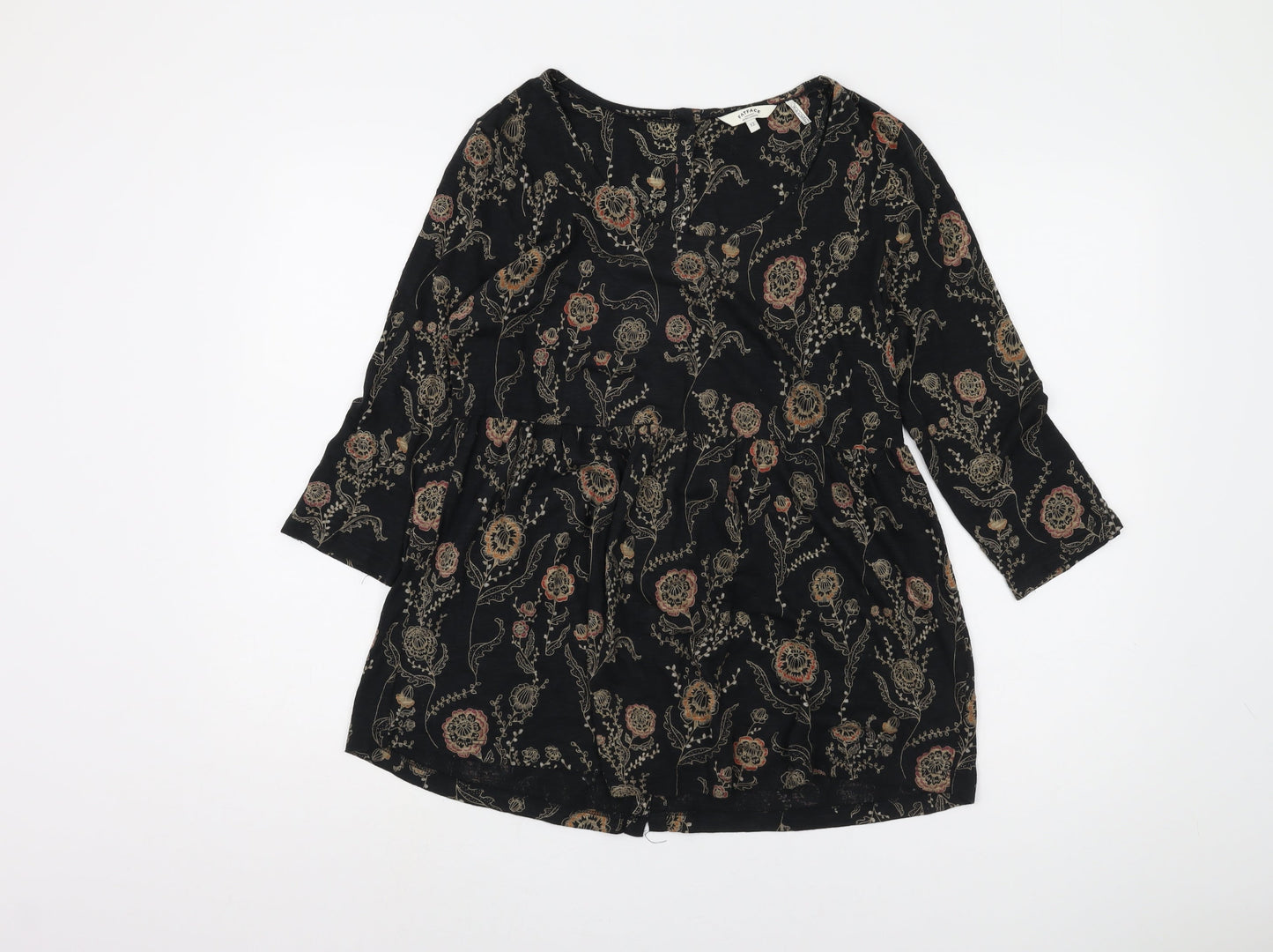 Womens UK Size 12 Fatface Black Tunic Blouse