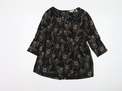 Womens UK Size 12 Fatface Black Tunic Blouse