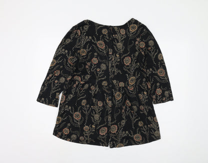 Womens UK Size 12 Fatface Black Tunic Blouse