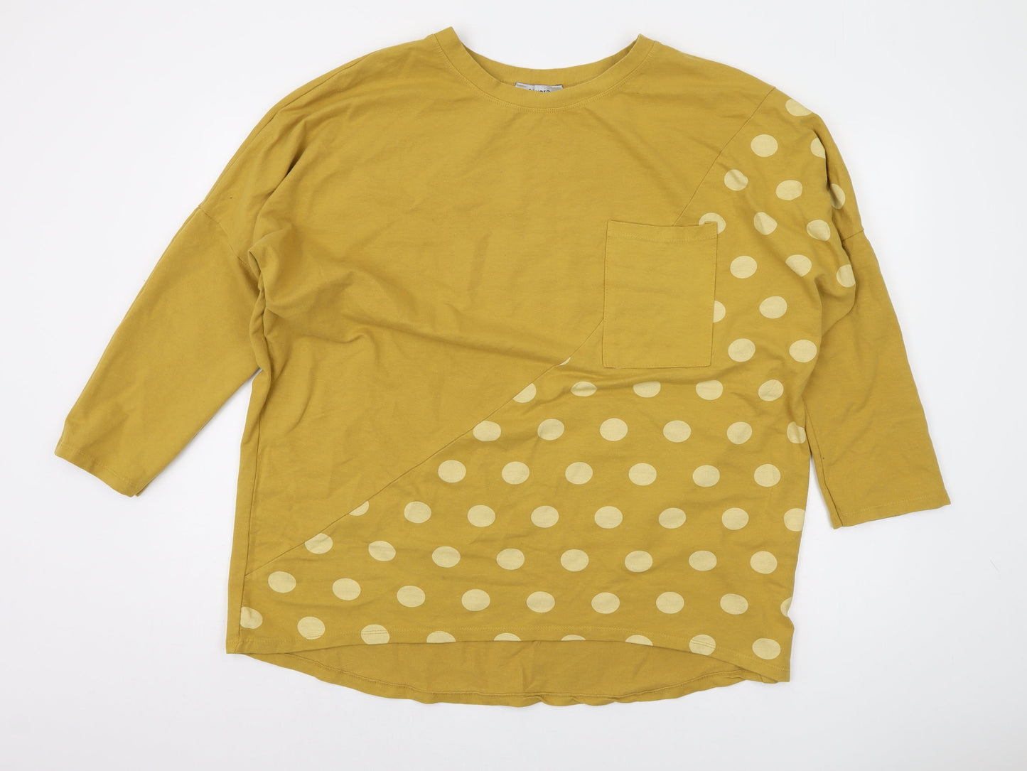 Alexara Women's Yellow Polka Dot Pullover Sweatshirt L