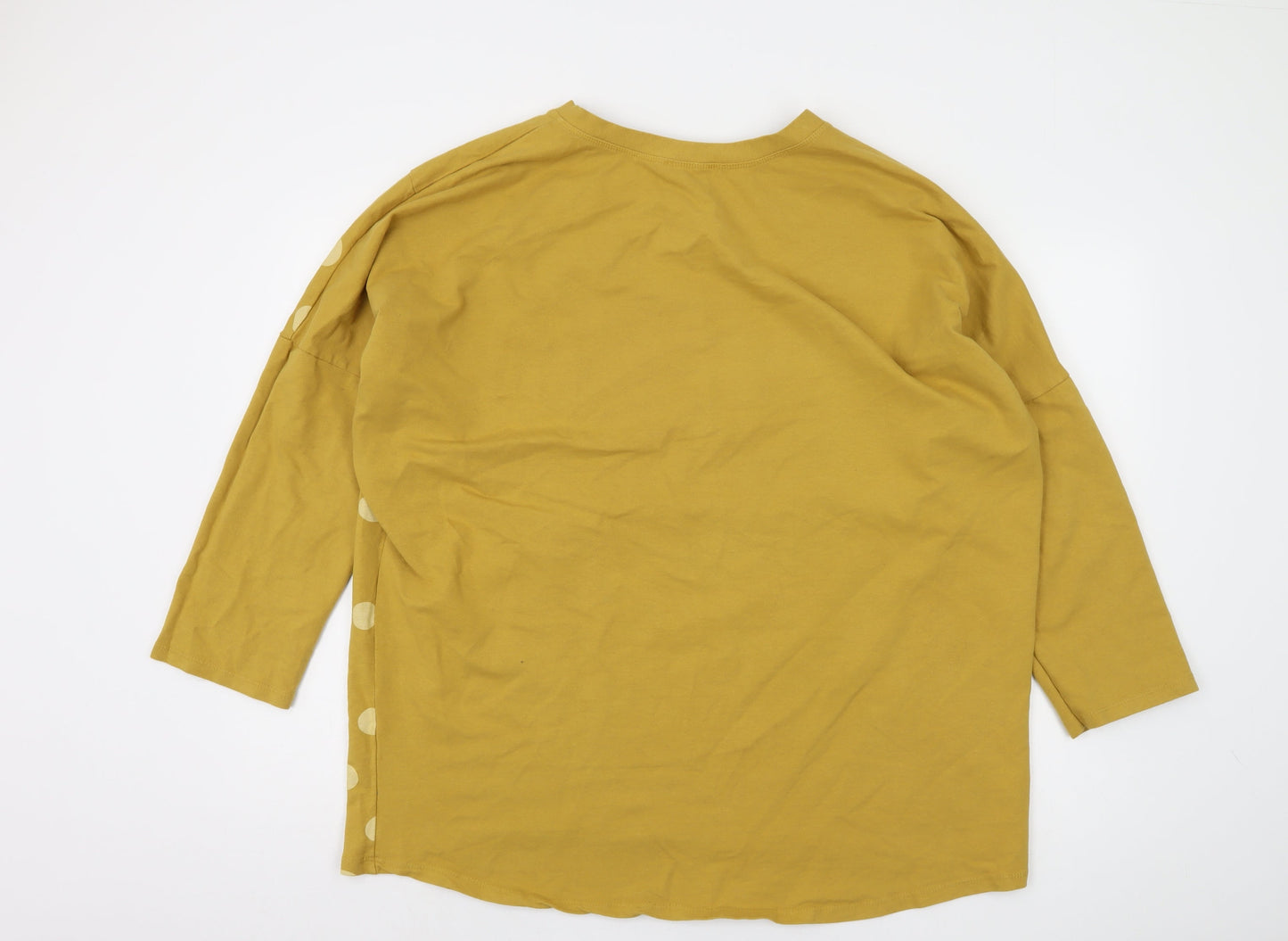 Alexara Women's Yellow Polka Dot Pullover Sweatshirt L