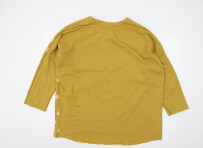 Alexara Women's Yellow Polka Dot Pullover Sweatshirt L