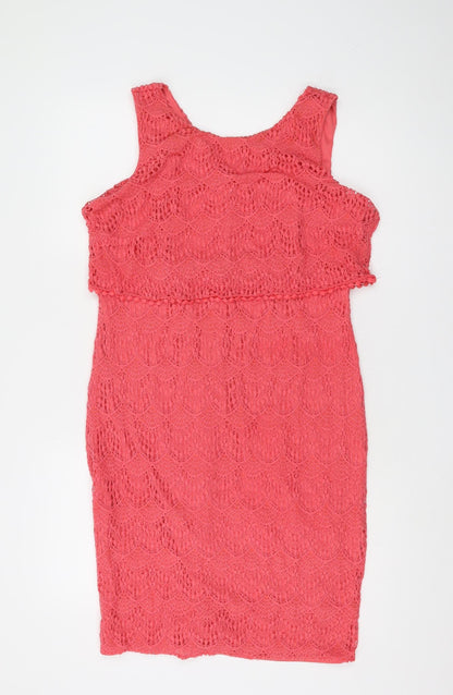 BHS Women's Pink Lace Dress, Size 16 Petites, New