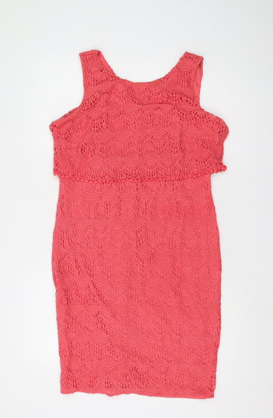 BHS Women's Pink Lace Dress, Size 16 Petites, New