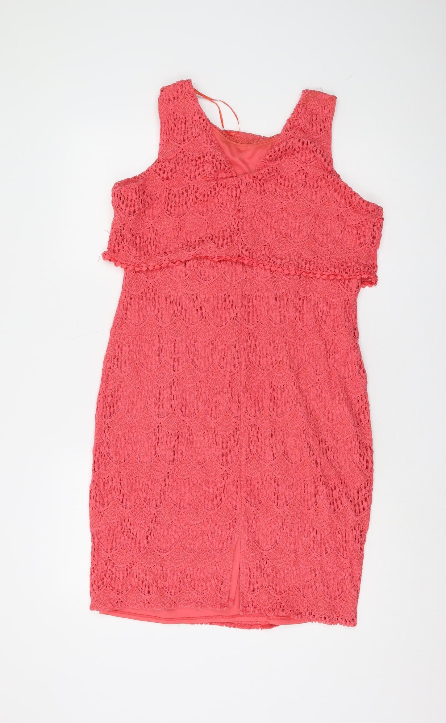 BHS Women's Pink Lace Dress, Size 16 Petites, New