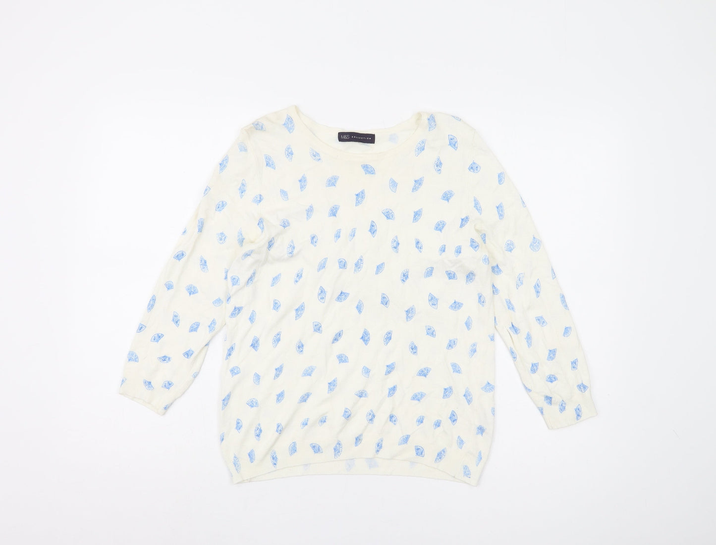 Womens UK Size 14 Marks and Spencer Ivory Pullover Jumper