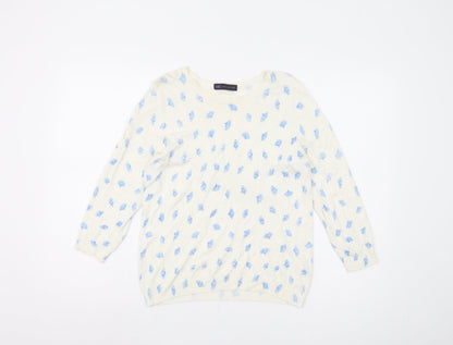 Womens UK Size 14 Marks and Spencer Ivory Pullover Jumper