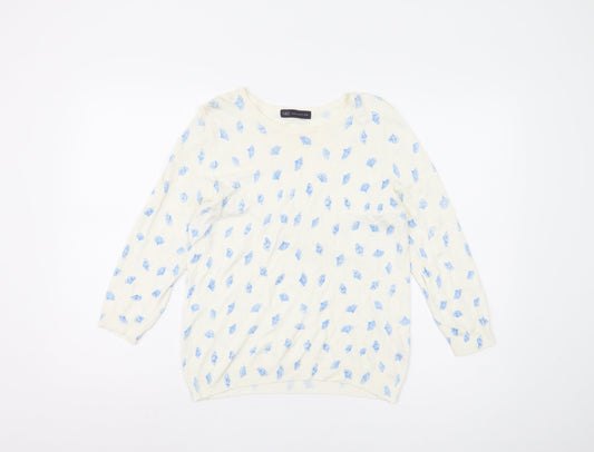 Womens UK Size 14 Marks and Spencer Ivory Pullover Jumper