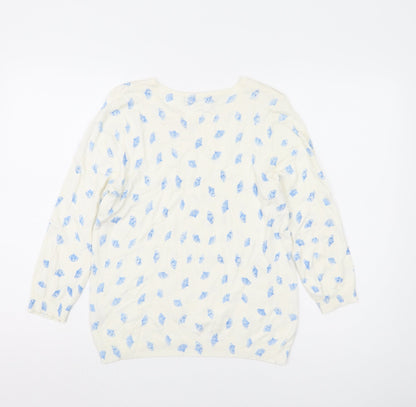 Womens UK Size 14 Marks and Spencer Ivory Pullover Jumper