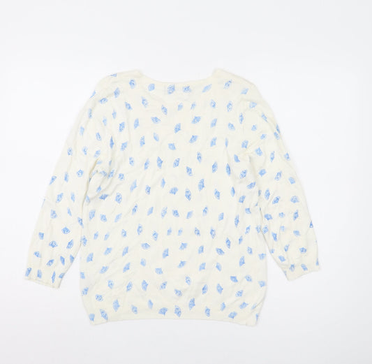Womens UK Size 14 Marks and Spencer Ivory Pullover Jumper