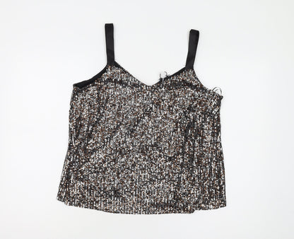 M&Co Women's Silver Sequin Camisole Size 12