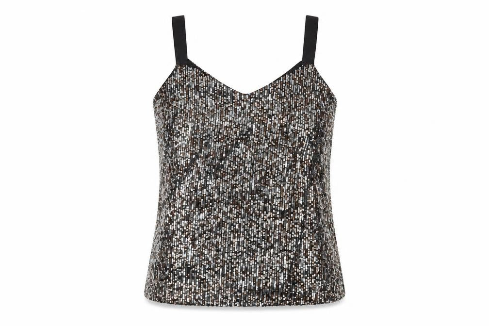 Womens UK Size 12 M&Co Silver Camisole Tank