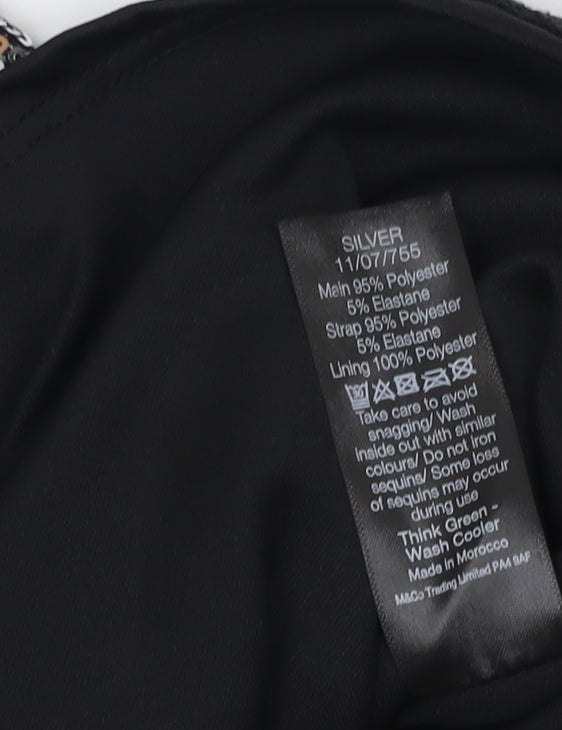 M&Co Women's Silver Sequin Camisole Size 12