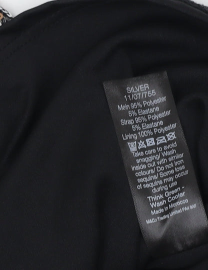 M&Co Women's Silver Sequin Camisole Size 12