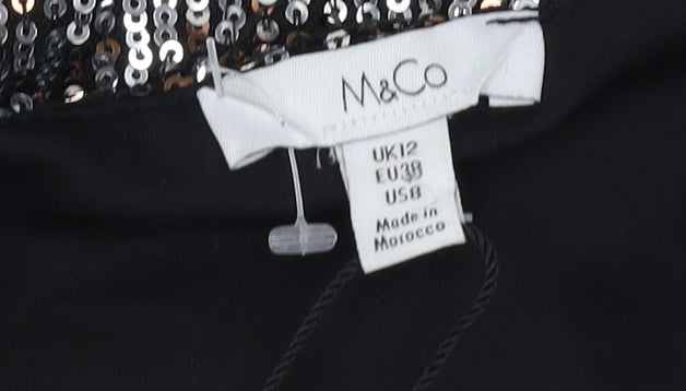 M&Co Women's Silver Sequin Camisole Size 12