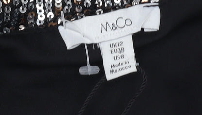 M&Co Women's Silver Sequin Camisole Size 12