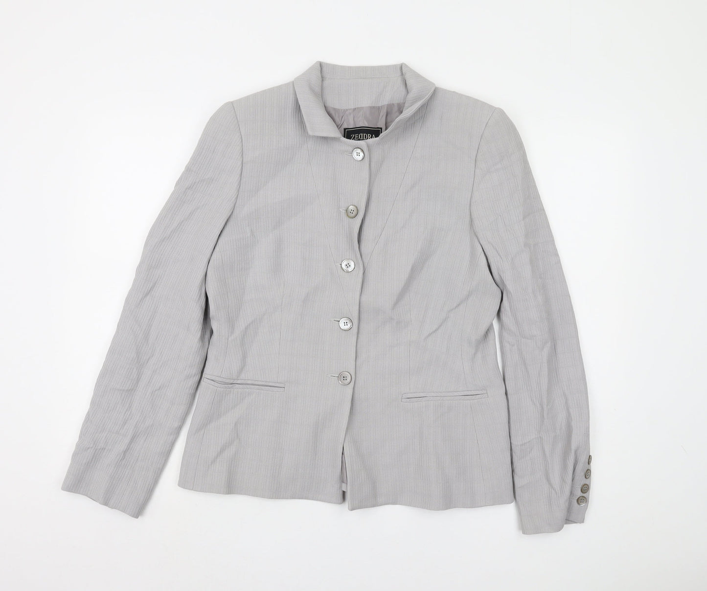 Zeddra Women's Grey Blazer Size 16 Single-Breasted
