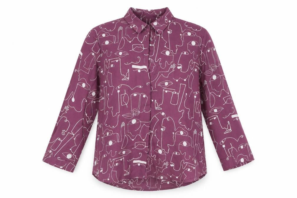 Womens UK Size XS Monki Purple Basic Button-Up