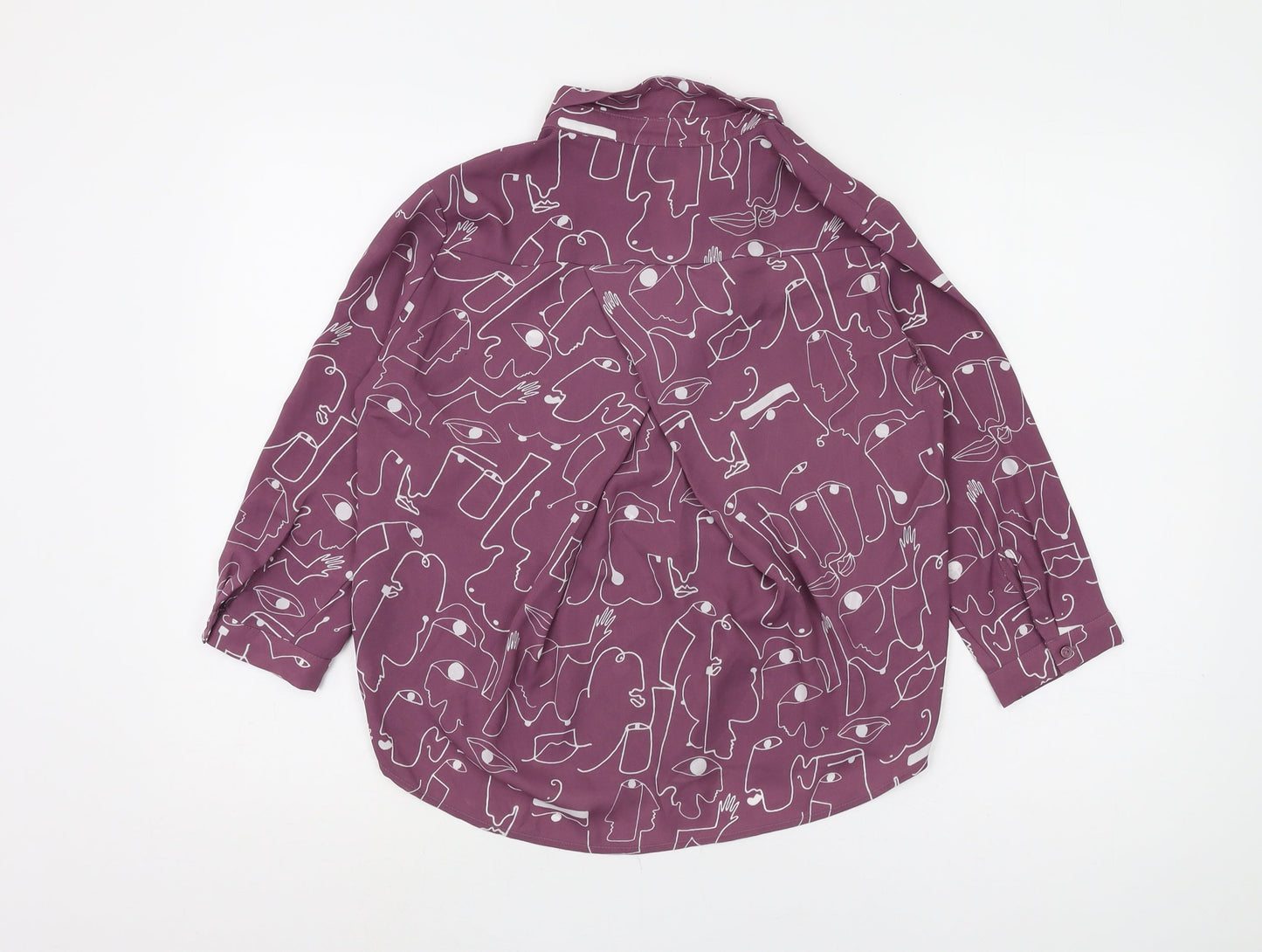 Womens UK Size XS Monki Purple Basic Button-Up