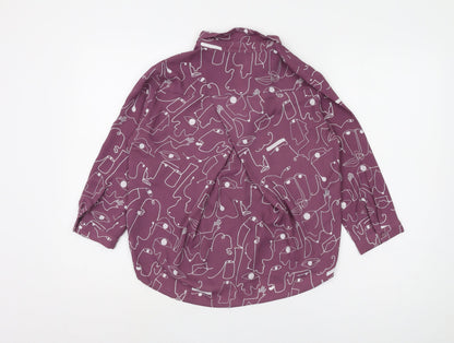 Womens UK Size XS Monki Purple Basic Button-Up