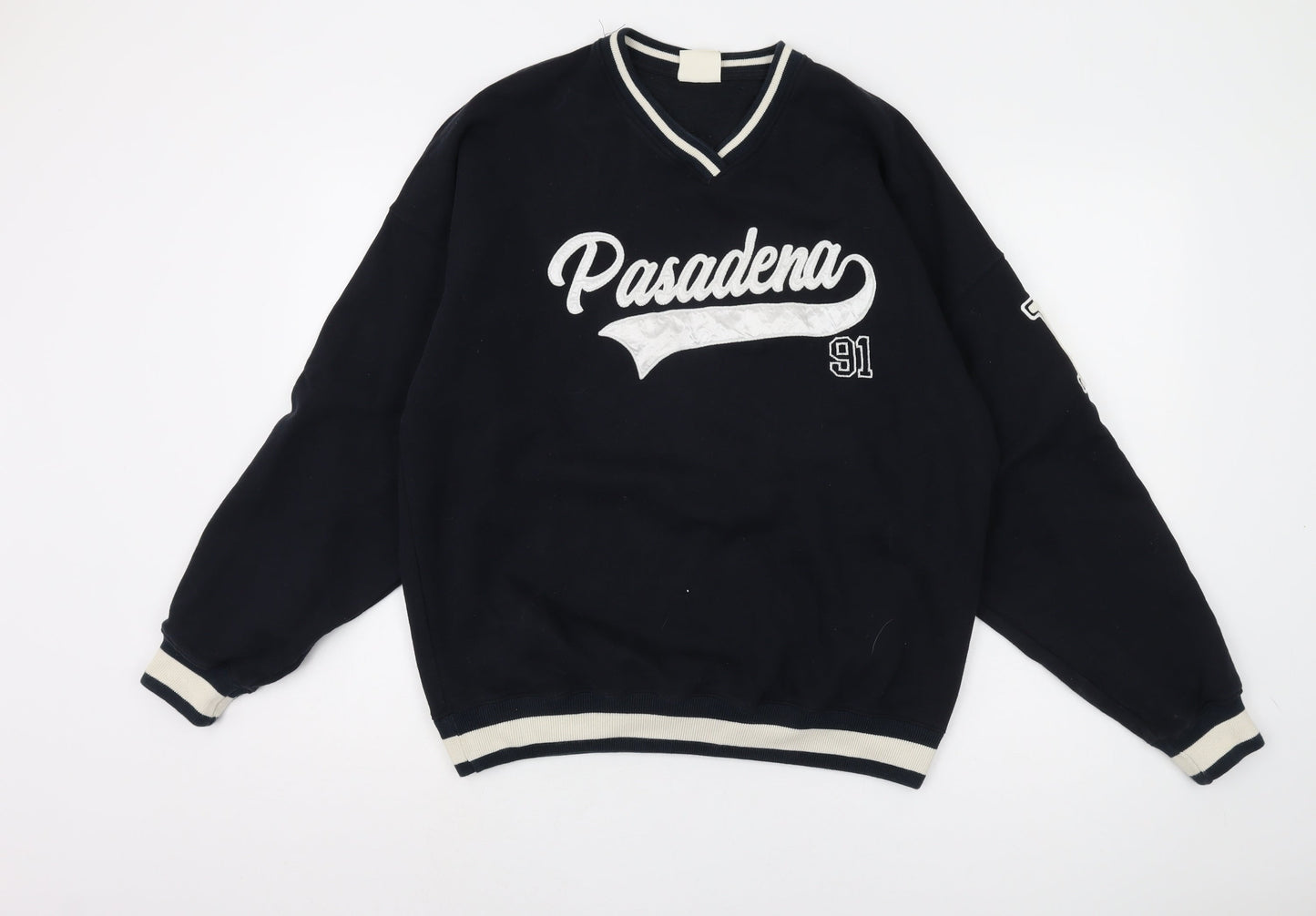 Mens UK Size XS Pull&Bear Black Pullover Sweatshirt