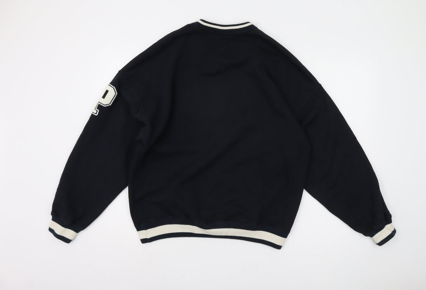 Mens UK Size XS Pull&Bear Black Pullover Sweatshirt