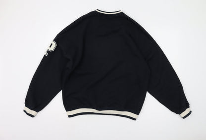 Mens UK Size XS Pull&Bear Black Pullover Sweatshirt