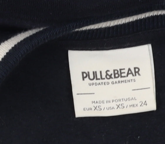 Mens UK Size XS Pull&Bear Black Pullover Sweatshirt