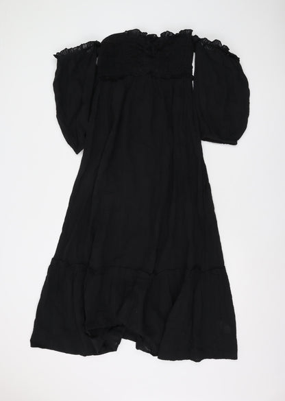 River Island Women's Black Cotton Dress, Size S