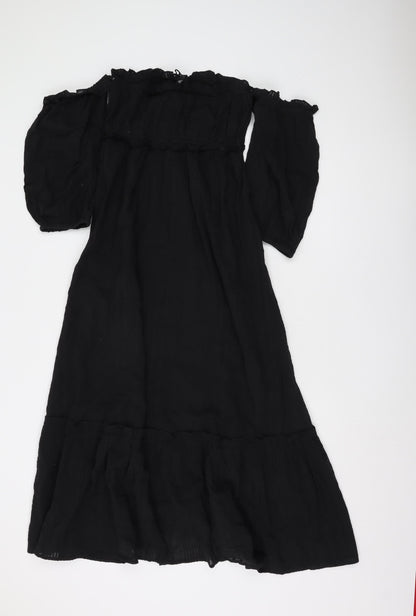 River Island Women's Black Cotton Dress, Size S