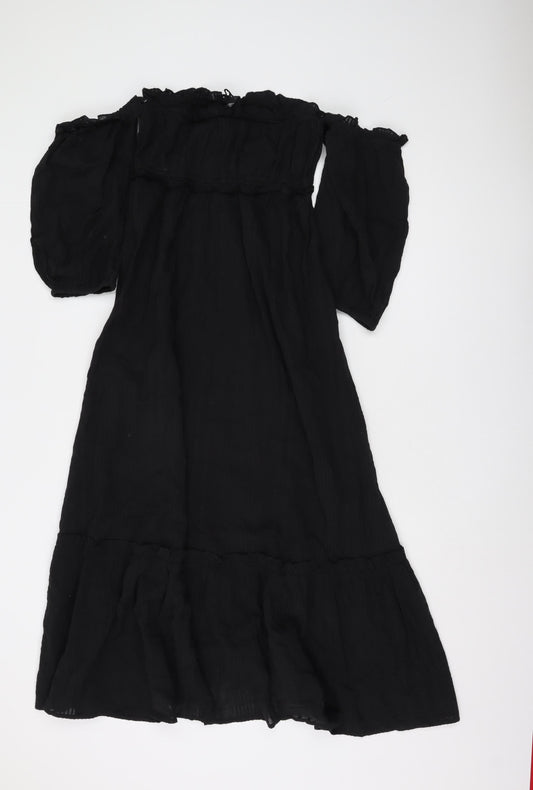 River Island Women's Black Cotton Dress, Size S