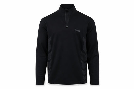 boohooMAN Black Men's Long Sleeve 1/4 Zip Top M