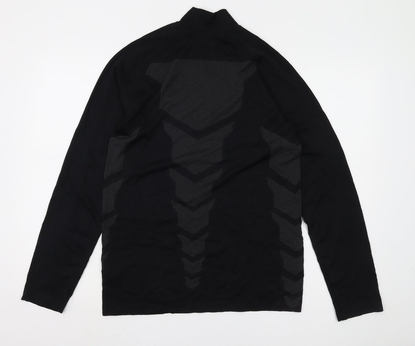 boohooMAN Black Men's Long Sleeve 1/4 Zip Top M