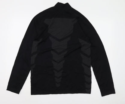 boohooMAN Black Men's Long Sleeve 1/4 Zip Top M