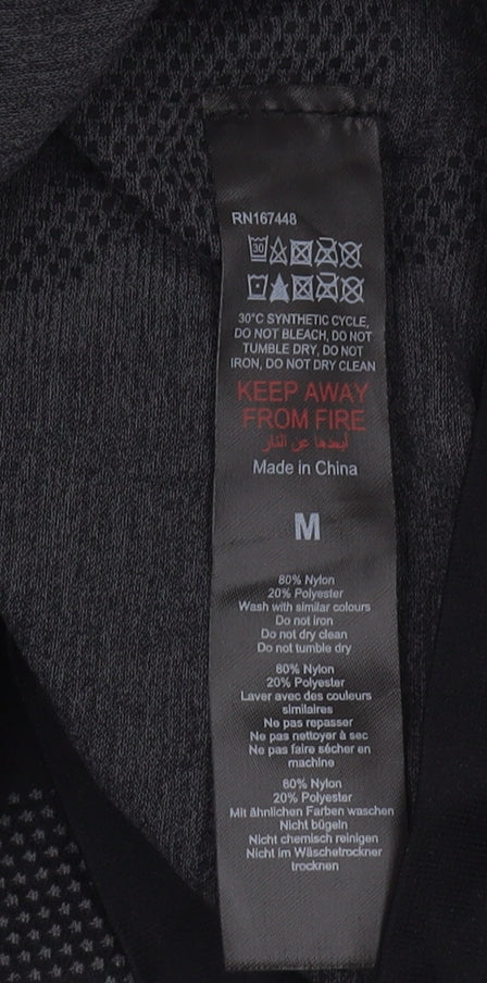boohooMAN Black Men's Long Sleeve 1/4 Zip Top M