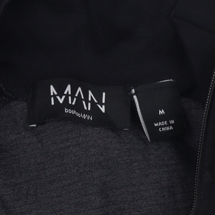 boohooMAN Black Men's Long Sleeve 1/4 Zip Top M
