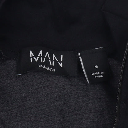 boohooMAN Black Men's Long Sleeve 1/4 Zip Top M